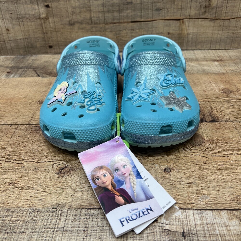 Disney Crocs Frozen Elsa Classic Clog Blue Kids Girls NWT! Size 2